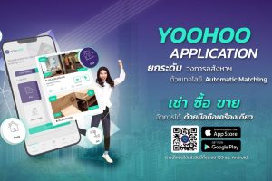 Yoohoo เปิดตัวแอปฯใหม่เอาใจกลุ่มซื้อ-ขาย เช่าอสังหาริมทรัพย์ ฟีเจอร์ใช้งานง่าย มาพร้อม Ai ผู้ช่วยประมวลความต้องการผู้ซื้อผู้ขาย ครบจบในแอปเดียว