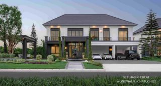 เศรษฐสิริ เกรท วงแหวน-จตุโชติ Setthasiri Great Wongwaen-Chatuchot บ้านเดี่ยวสไตล์เบอร์ลิน ที่ดิน 100 ตร.ว. ขึ้นไป ใกล้ทางด่วนจตุโชติ และ Fashion Island เริ่ม 16.99 ล้าน*